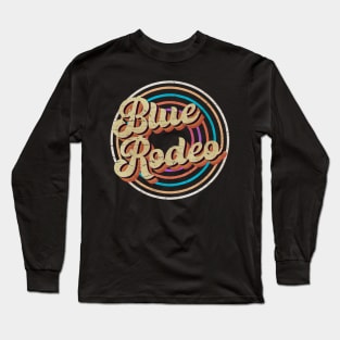 vintage circle line color Blue Rodeo Long Sleeve T-Shirt